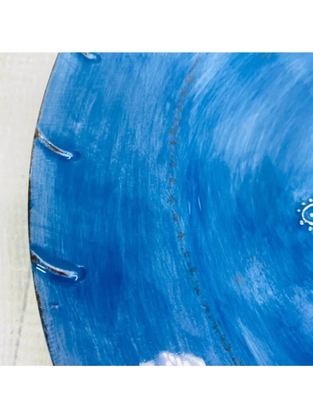Home TM Blue Brush Strokes Embossed Detail Center Ceramic 10